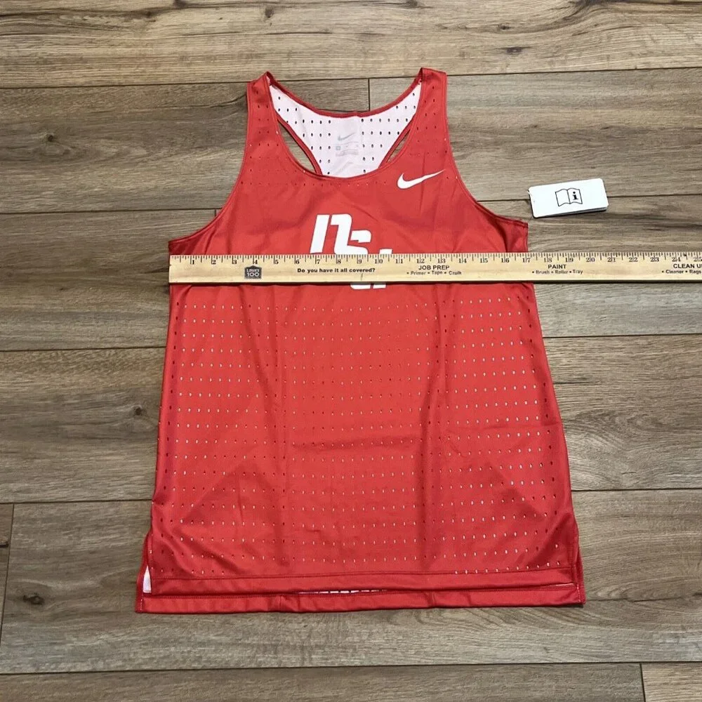 Women's Nike NSU Digital Elite Fast Running Singlet MEDIUM Track CV3599 Red Mesh